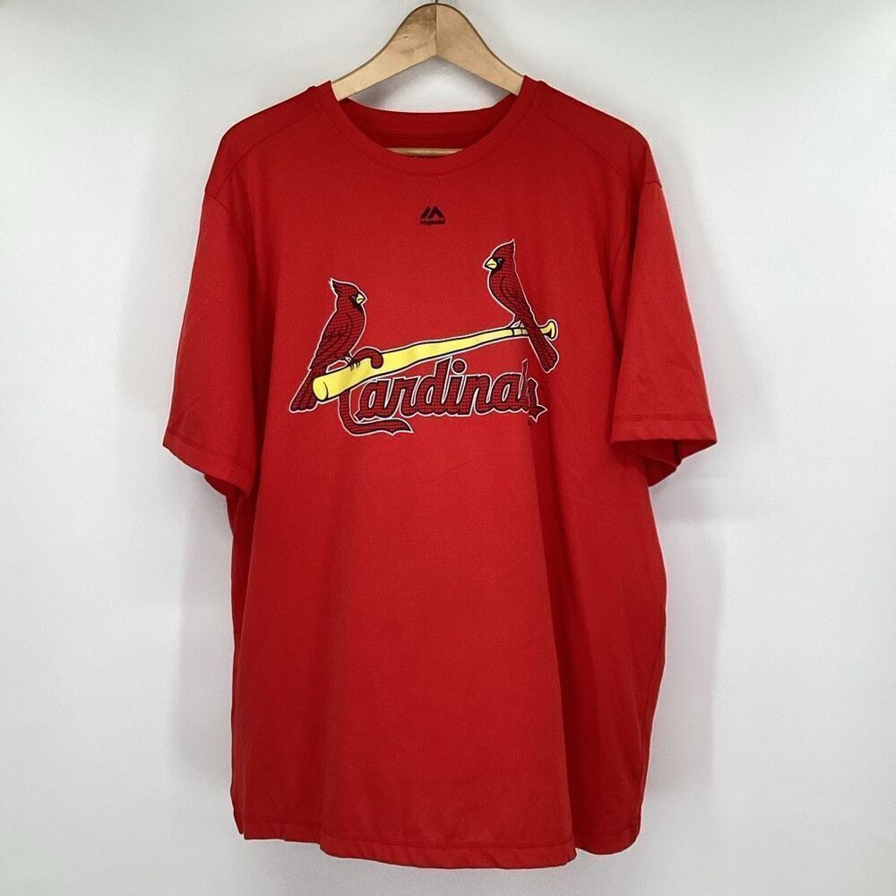 Mens Majestic St Louis Cardinals Baseball Performance‎ Tee red XL